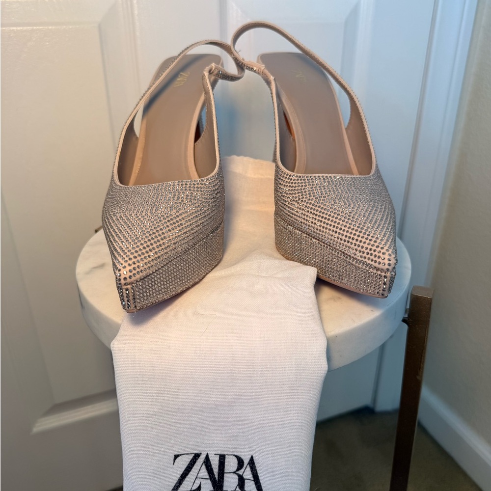 Zara Women's Metallic Slingback Heels